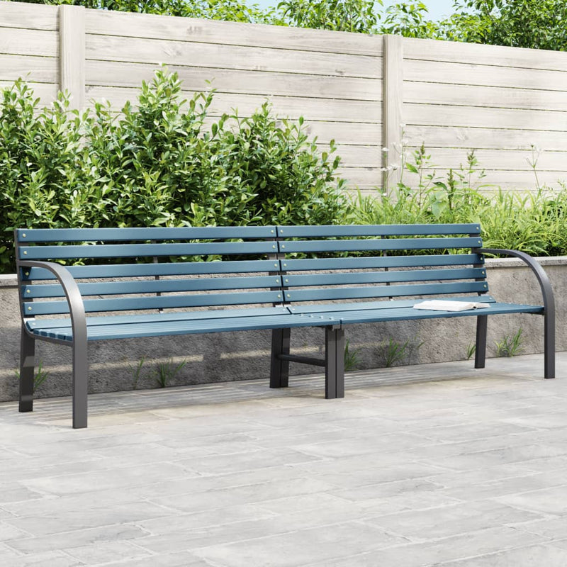 Tuinbank 225 cm massief vurenhout en gepoedercoat staal grijs