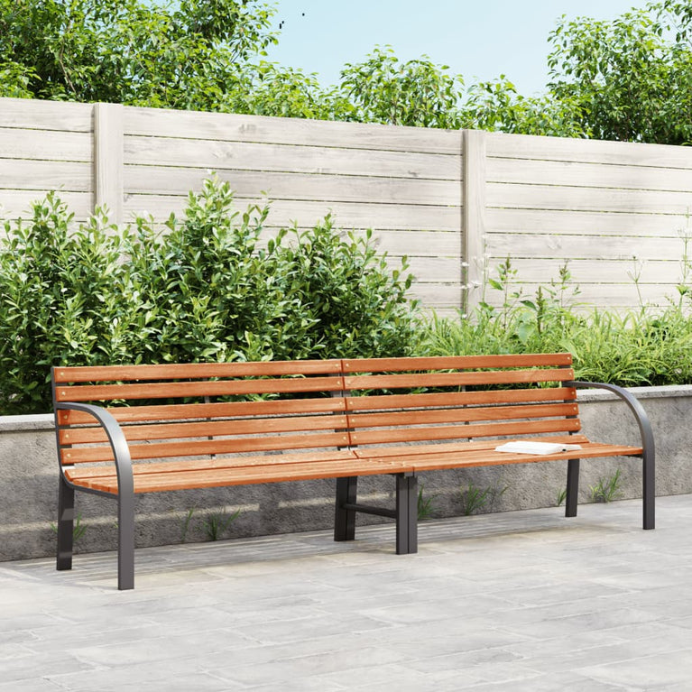 Tuinbank 231 cm hout en gepoedercoat staal bruin