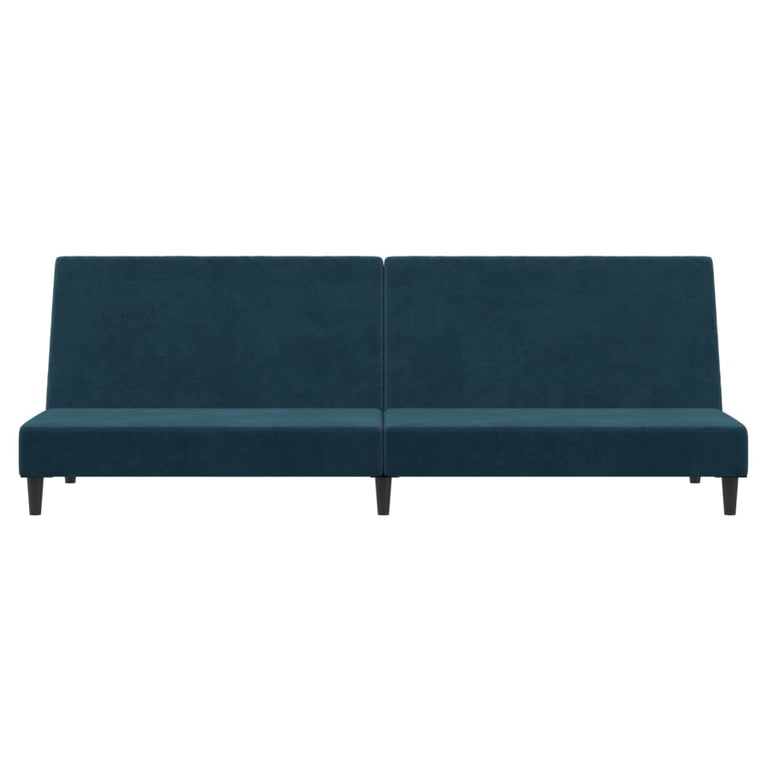 Slaapbank 2-zits fluweel blauw