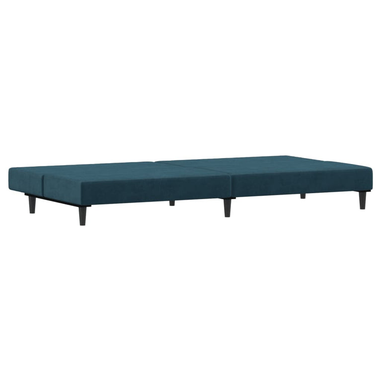 Slaapbank 2-zits fluweel blauw