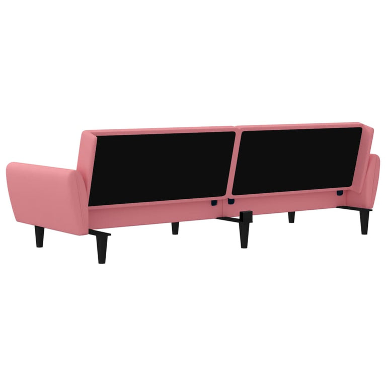 Slaapbank 2-zits fluweel roze