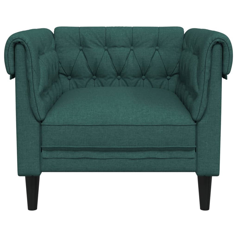Fauteuil Chesterfield-stijl stof donkergroen