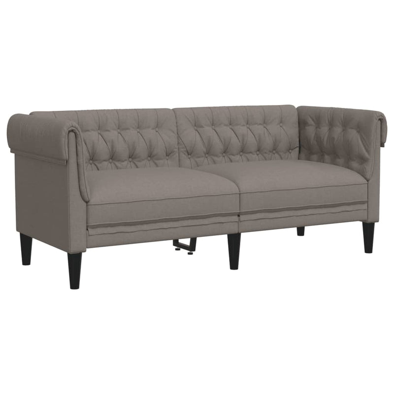 Tweezitsbank Chesterfield-stijl stof taupe