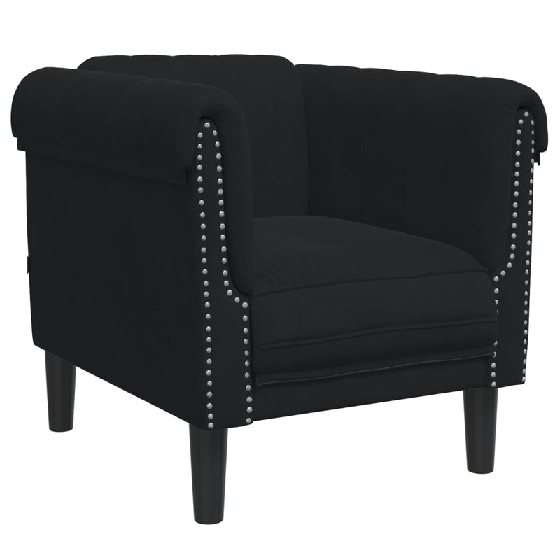 Fauteuil fluweel zwart