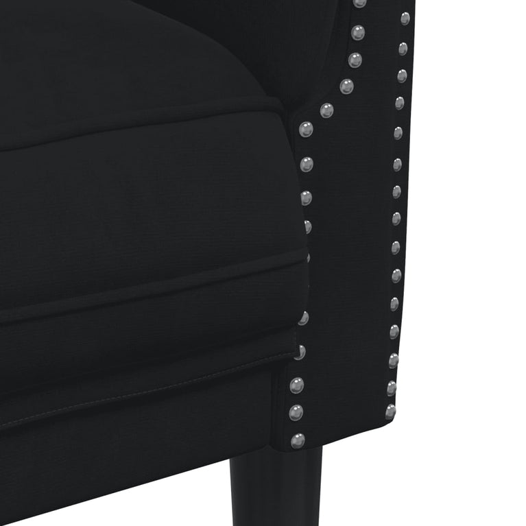 Fauteuil fluweel zwart