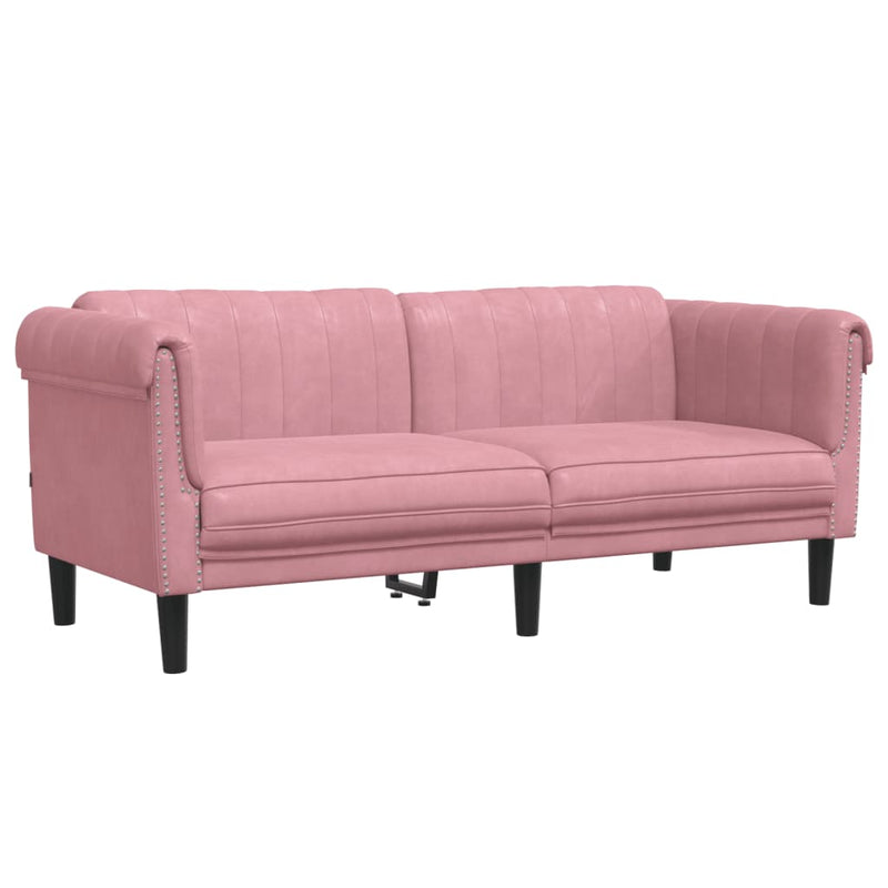 2-zitsbank fluweel roze