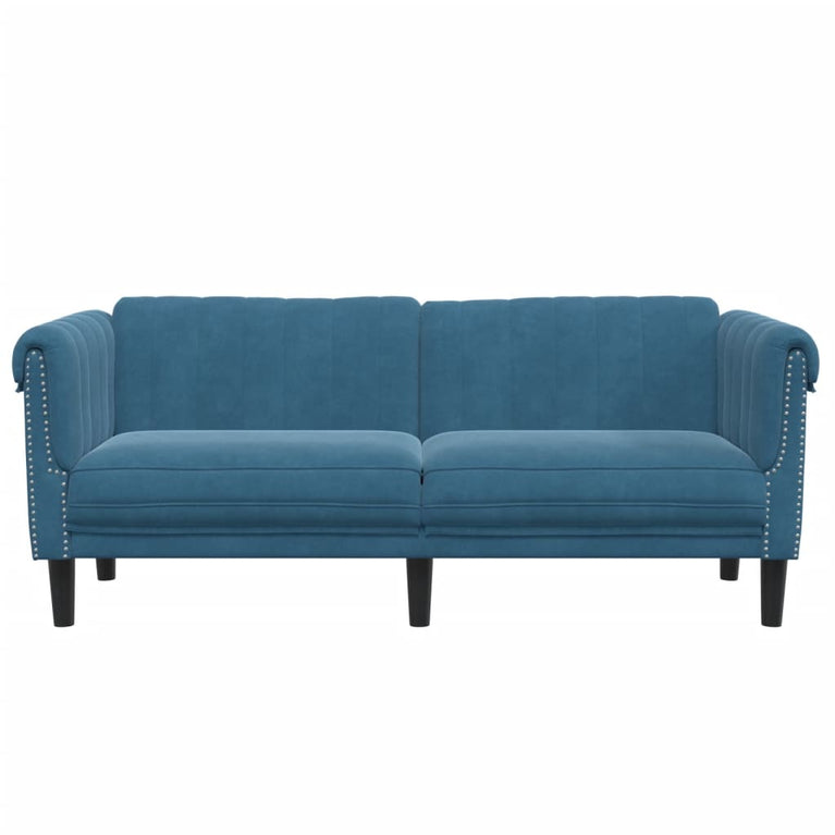 2-zitsbank fluweel blauw