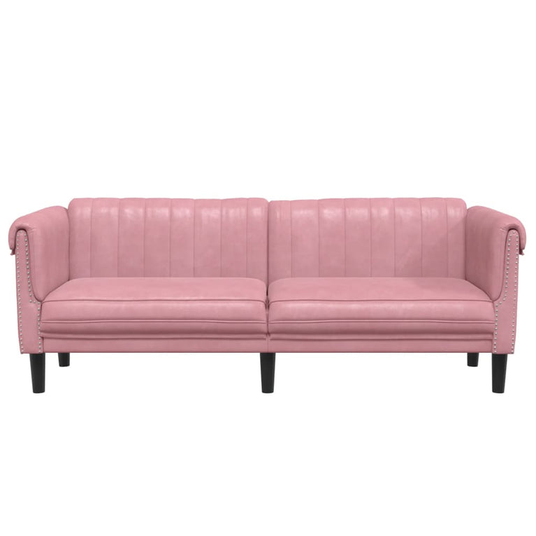 Driezitsbank fluweel roze