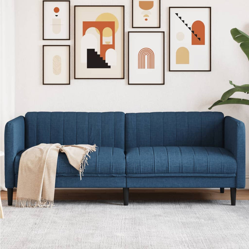 Driezitsbank stof blauw
