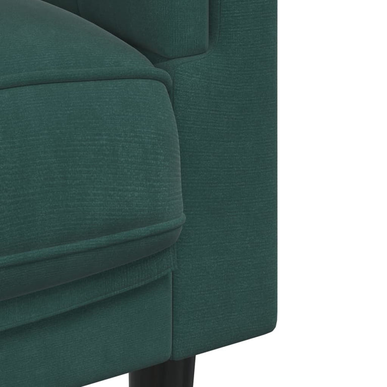 Fauteuil met kussen fluweel donkergroen