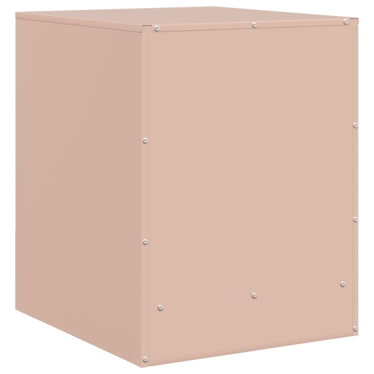 Nachtkastjes 2 st 34,5x39x44 cm staal roze