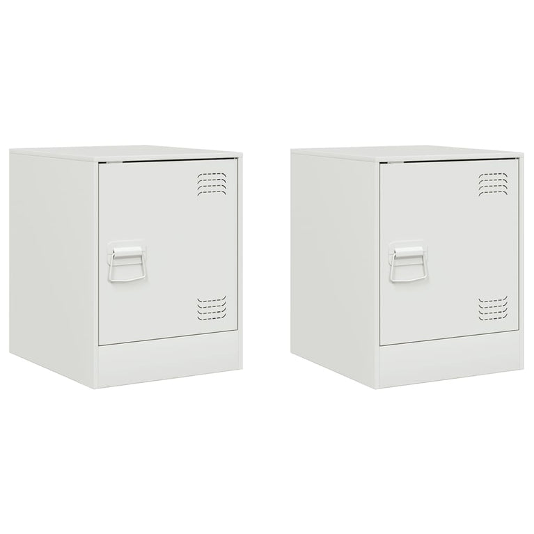 Nachtkastjes 2 st 34,5x39x44 cm staal wit