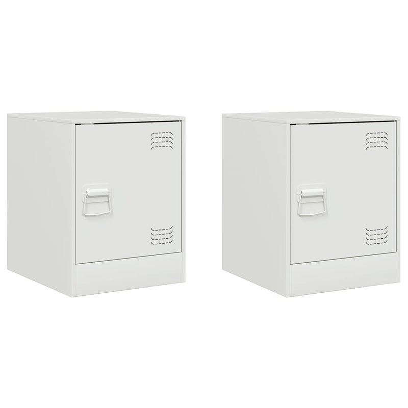 Nachtkastjes 2 st 34,5x39x44 cm staal wit