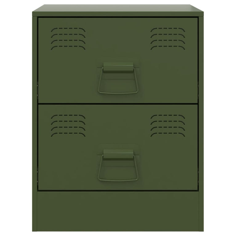 Nachtkastjes 2 st 34,5x39x44 cm staal groen