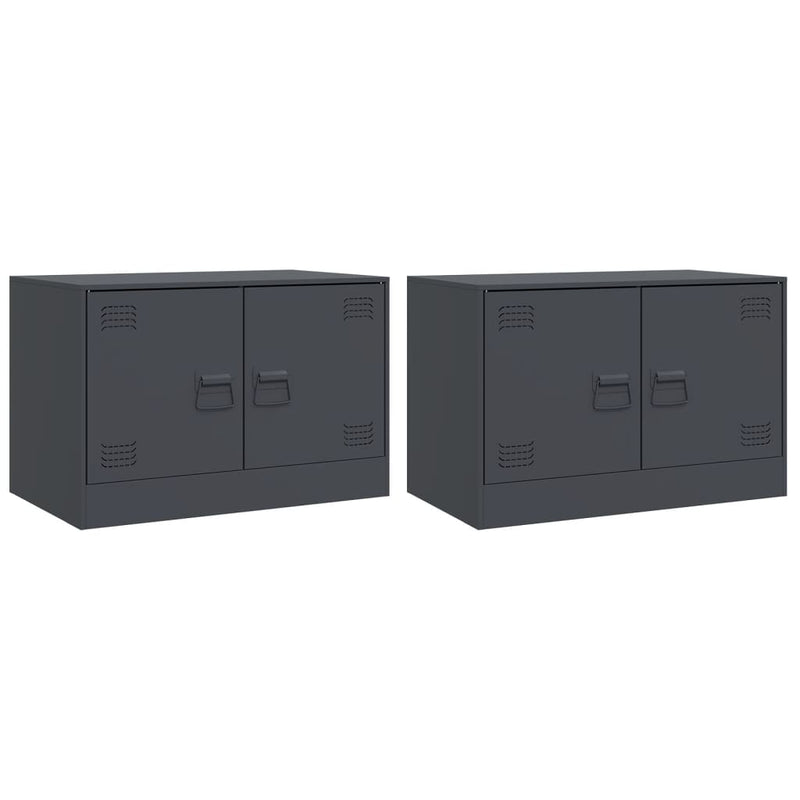 Tv-meubelen 2 st 67x39x44 cm staal antracietkleurig