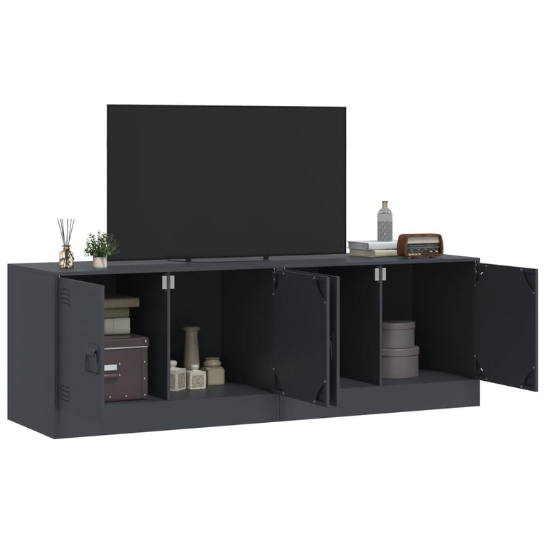 Tv-meubelen 2 st 67x39x44 cm staal antracietkleurig