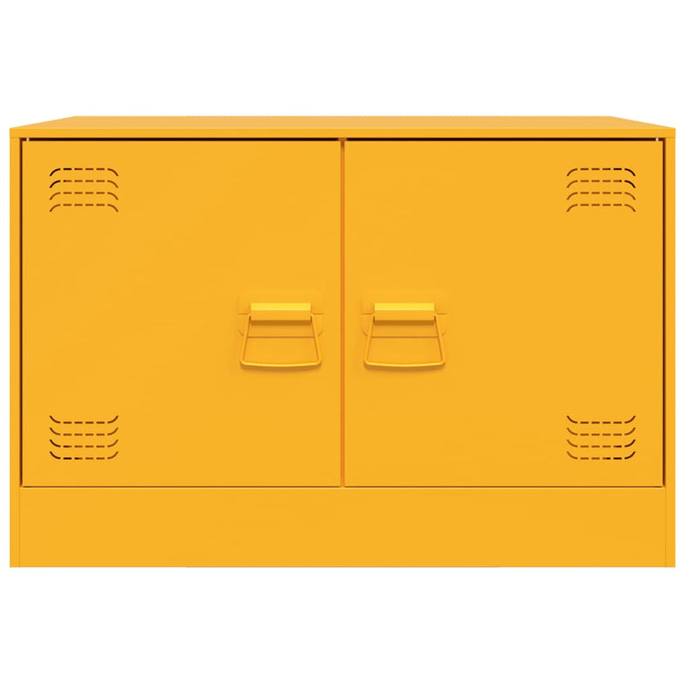Tv-meubelen 2 st 67x39x44 cm staal mosterdgeel