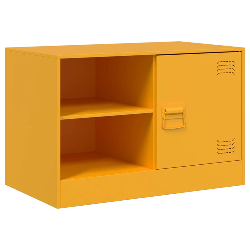 Tv-meubel 67x39x44 cm staal mosterdgeel