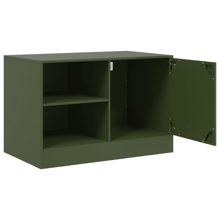 Nachtkastjes 2 st 67x39x44 cm staal olijfgroen