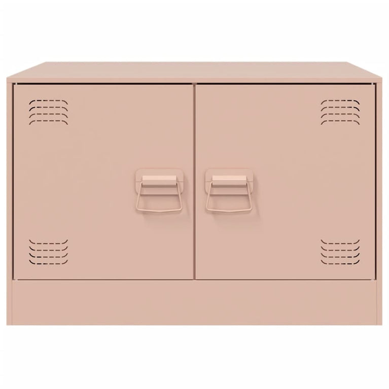 Salontafel 67x50x44 cm staal roze