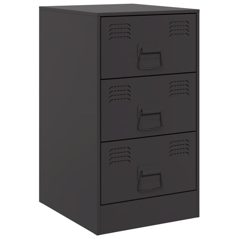 Nachtkastjes 2 st 34,5x39x62 cm staal zwart