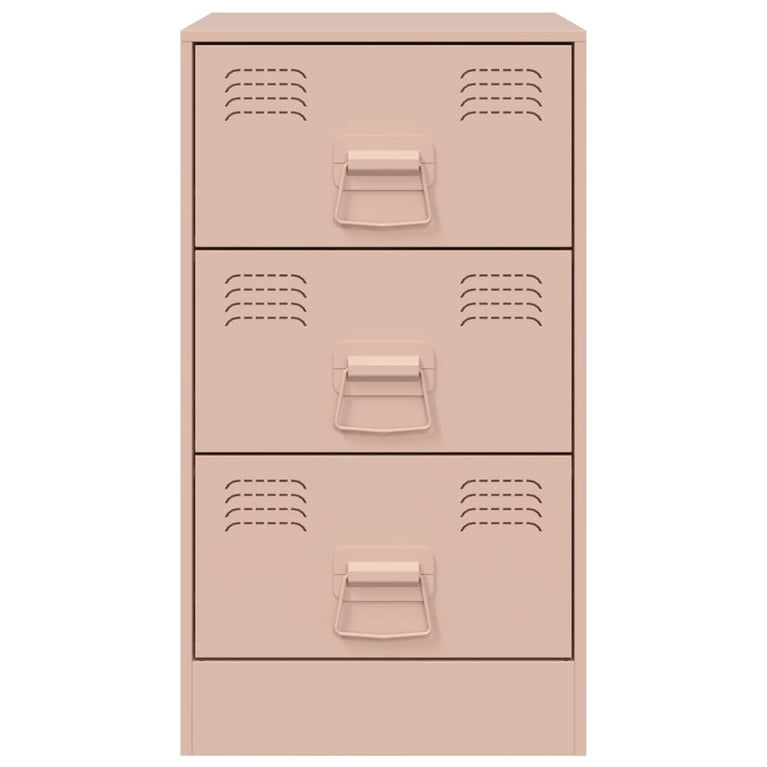 Nachtkastjes 2 st 34,5x39x62 cm staal roze