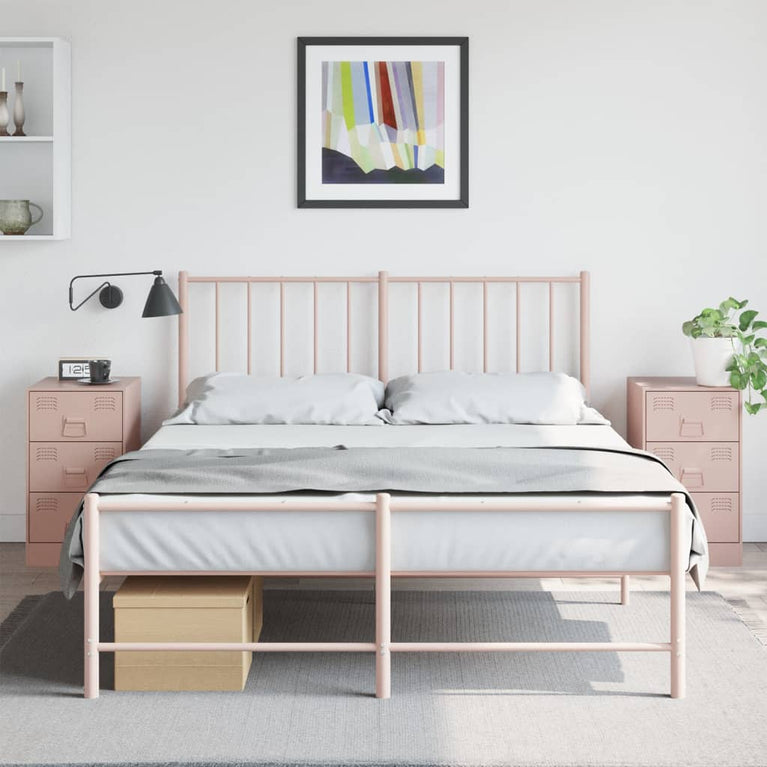 Nachtkastjes 2 st 34,5x39x62 cm staal roze