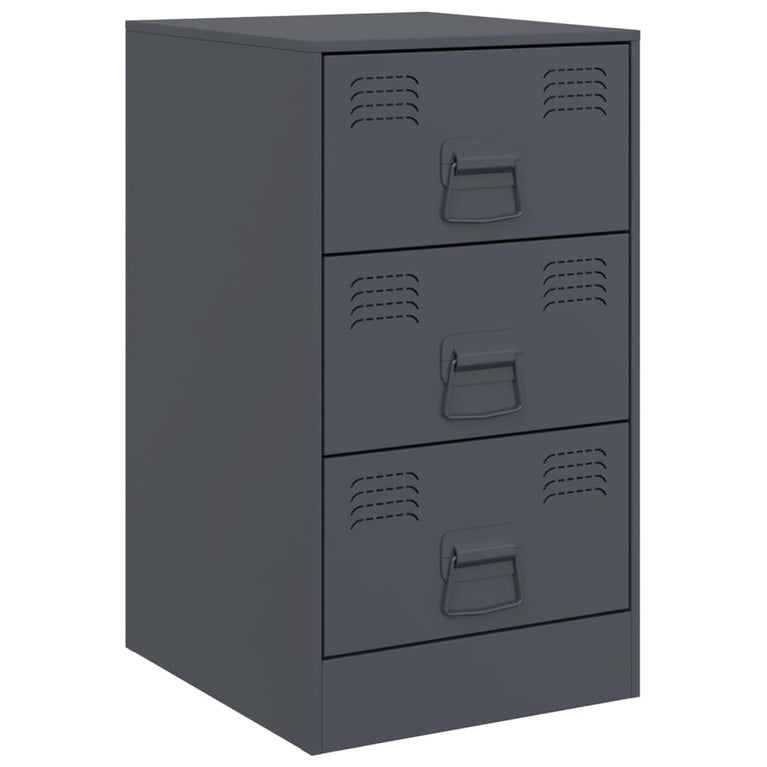 Nachtkastjes 2 st 34,5x39x62 cm staal antracietkleurig