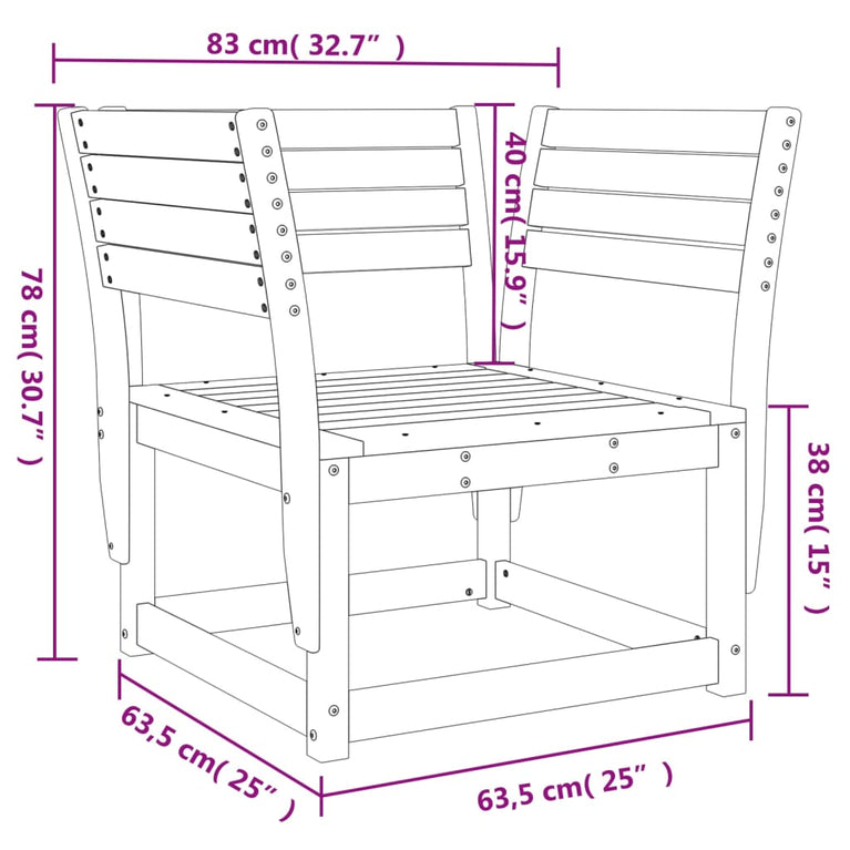 Tuinstoel massief grenenhout wit