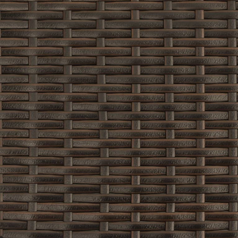 Ligbed met kussens poly rattan bruin