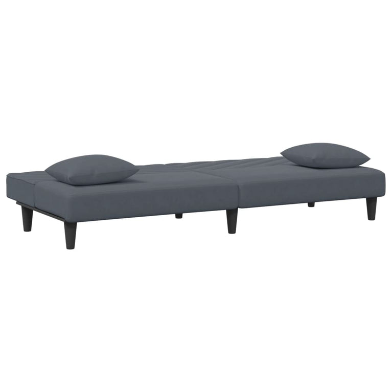 2-delige Loungeset met kussens fluweel donkergrijs