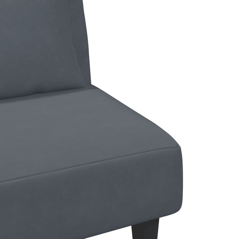 2-delige Loungeset met kussens fluweel donkergrijs