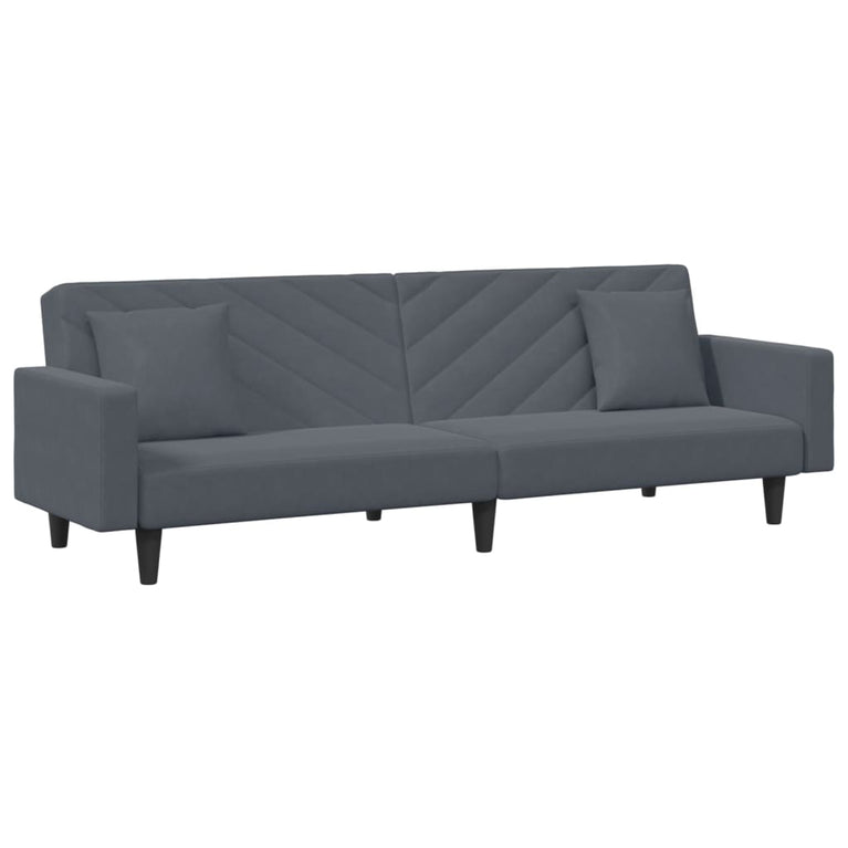 2-delige Loungeset met kussens fluweel donkergrijs