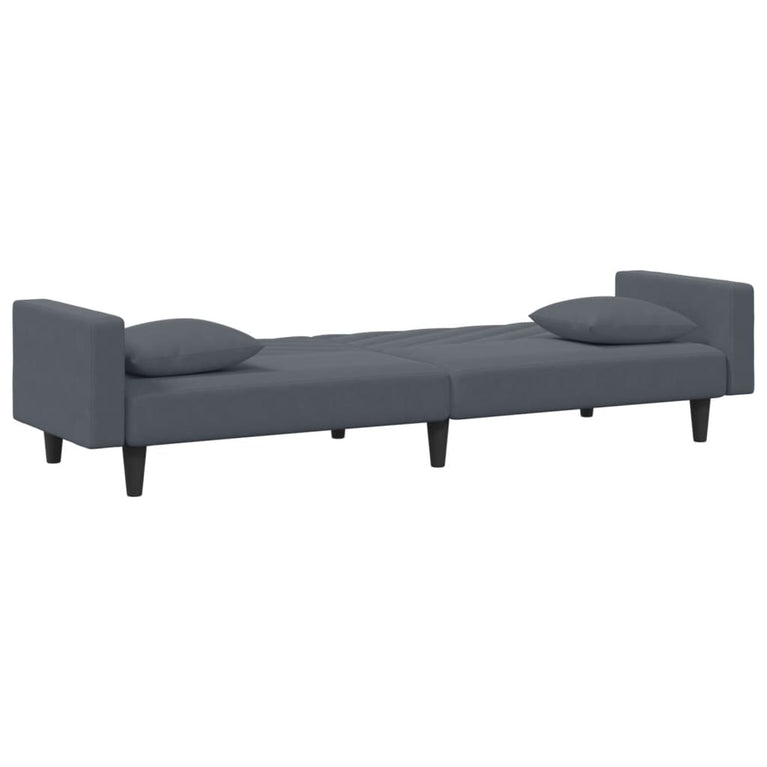 2-delige Loungeset met kussens fluweel donkergrijs