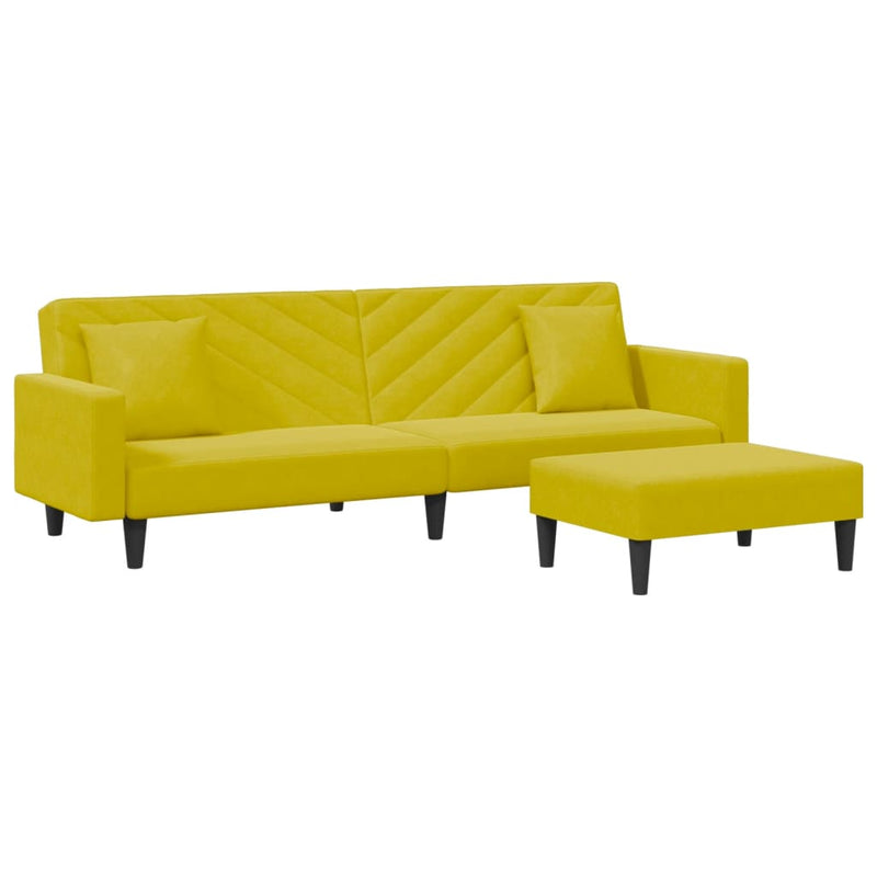 2-delige Loungeset met kussens fluweel geel