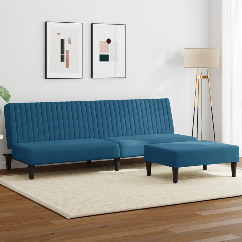 2-delige Loungeset fluweel blauw