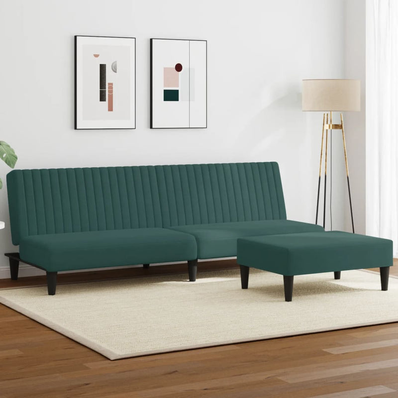 2-delige Loungeset fluweel donkergroen