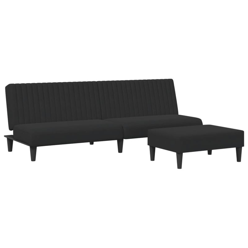 2-delige Loungeset fluweel zwart