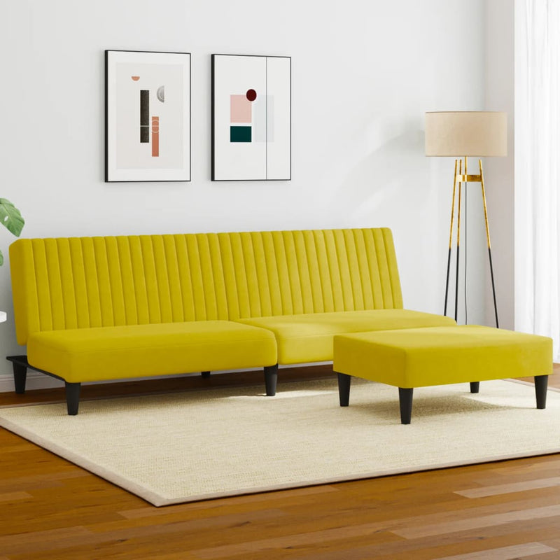 2-delige Loungeset fluweel geel
