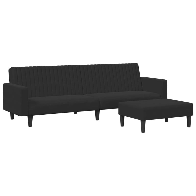 2-delige Loungeset fluweel zwart
