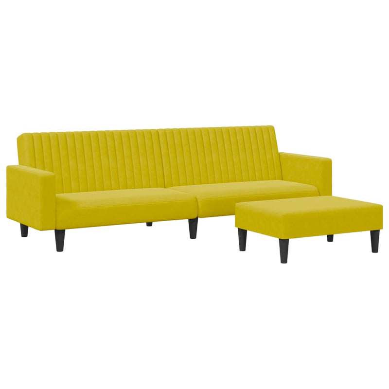 2-delige Loungeset fluweel geel
