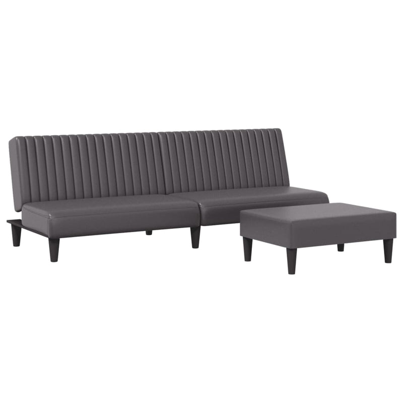 2-delige Loungeset kunstleer grijs