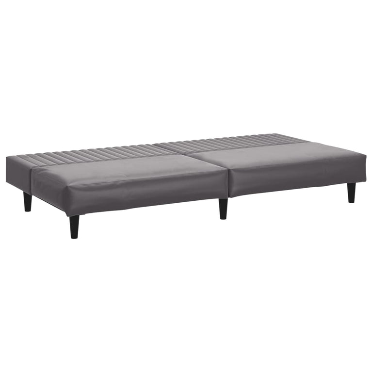 2-delige Loungeset kunstleer grijs