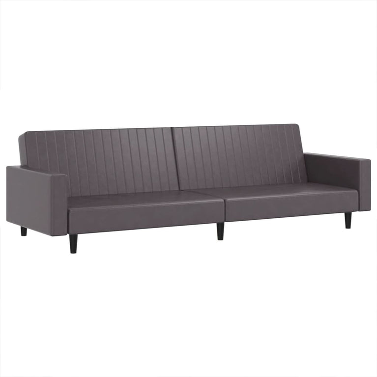 2-delige Loungeset kunstleer grijs