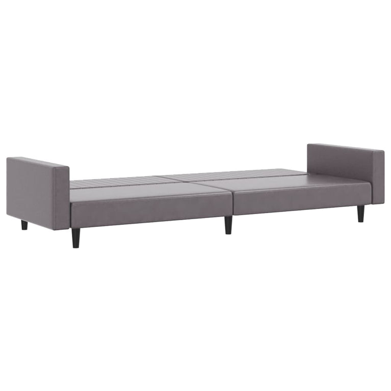 2-delige Loungeset kunstleer grijs