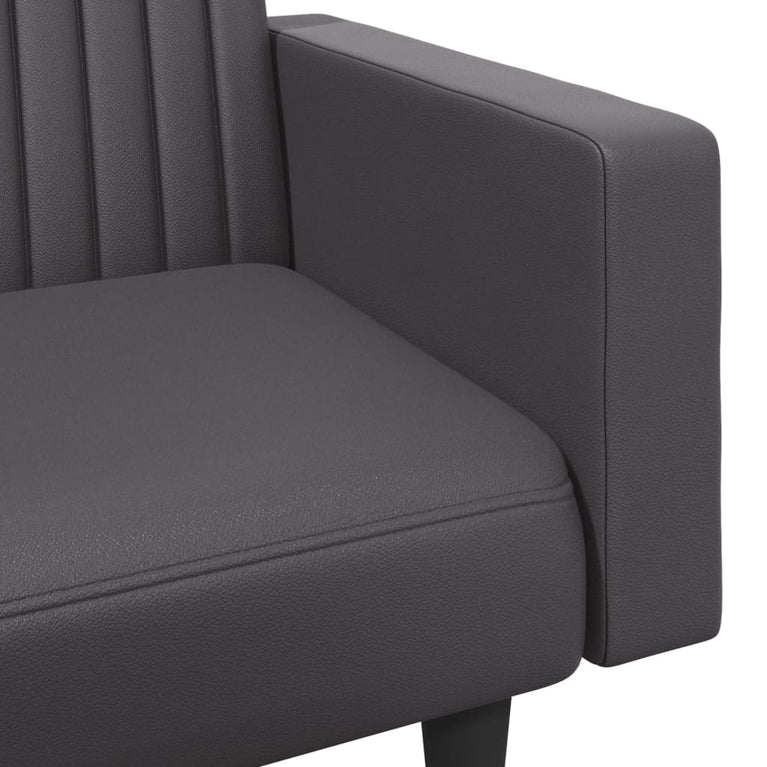 2-delige Loungeset kunstleer grijs