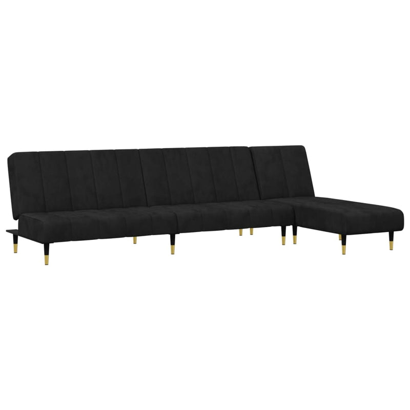 2-delige Loungeset fluweel zwart
