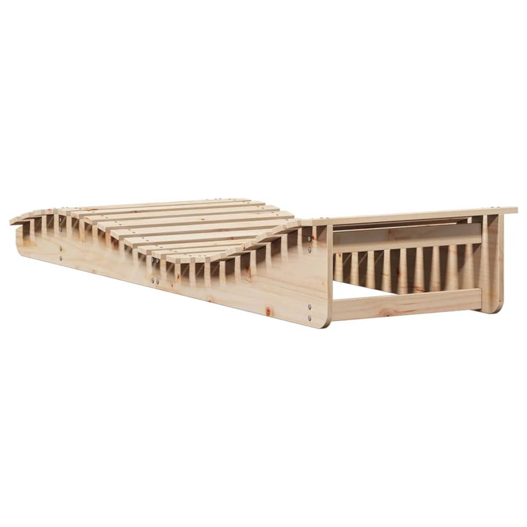 Ligbed 205x70x31,5 cm massief grenenhout