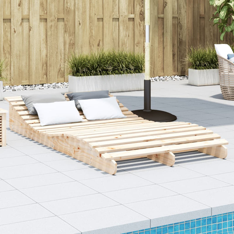 Ligbed 205x110x31,5 cm massief grenenhout