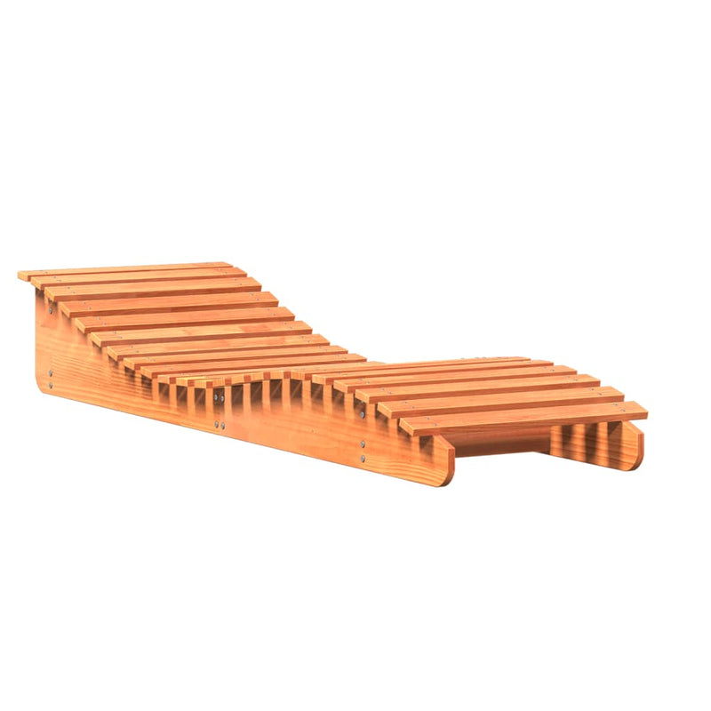 Ligbed 205x60x31,5 cm massief grenenhout wasbruin